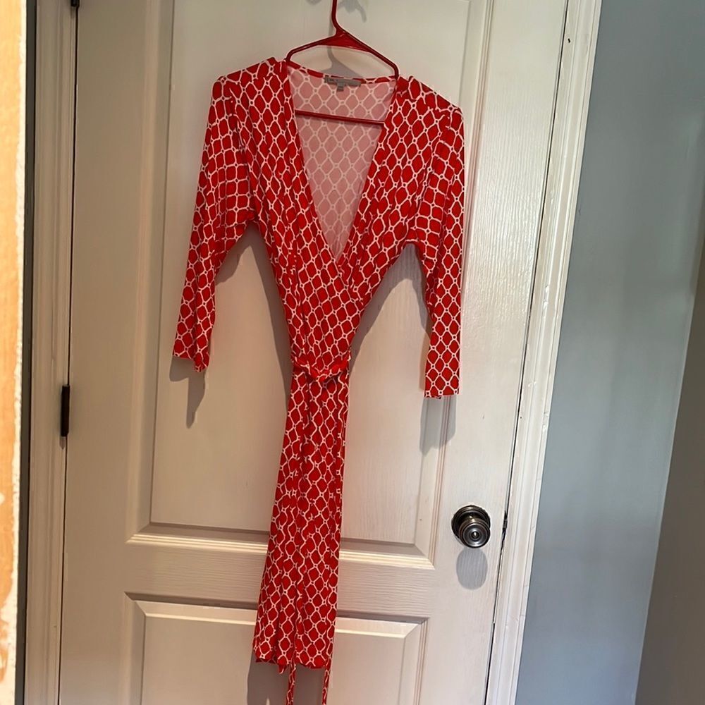 I love, love, love this dress. Beautiful color. Gap wrap dress size medium